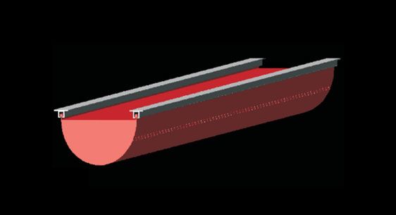 천덕트, 패브릭덕트, 덕트 모양 및 서스펜션, 반원형, Al-Track 서스펜션