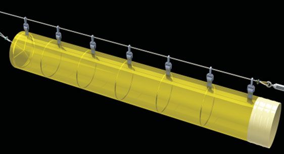 천덕트, 패브릭덕트, 덕트 모양 및 서스펜션, 원형 IRR 1row Cable 서스펜션